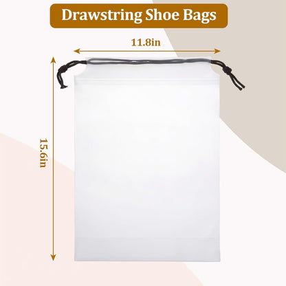 Drawstring Shoe Bags Shoe Bags for Packing, Storage Reusable Waterproof Shoe Organizers for Sneakers & Clothes, Translucent Travel Bags for Men Women