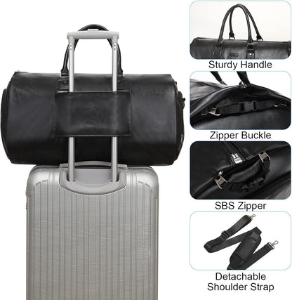 Convertible Garment Bag, Carry-On Suit Bag with Shoulder Strap | 2-in-1 lightweight garment travel bag for men and women, suit bag with shoulder strap for weekend getaways