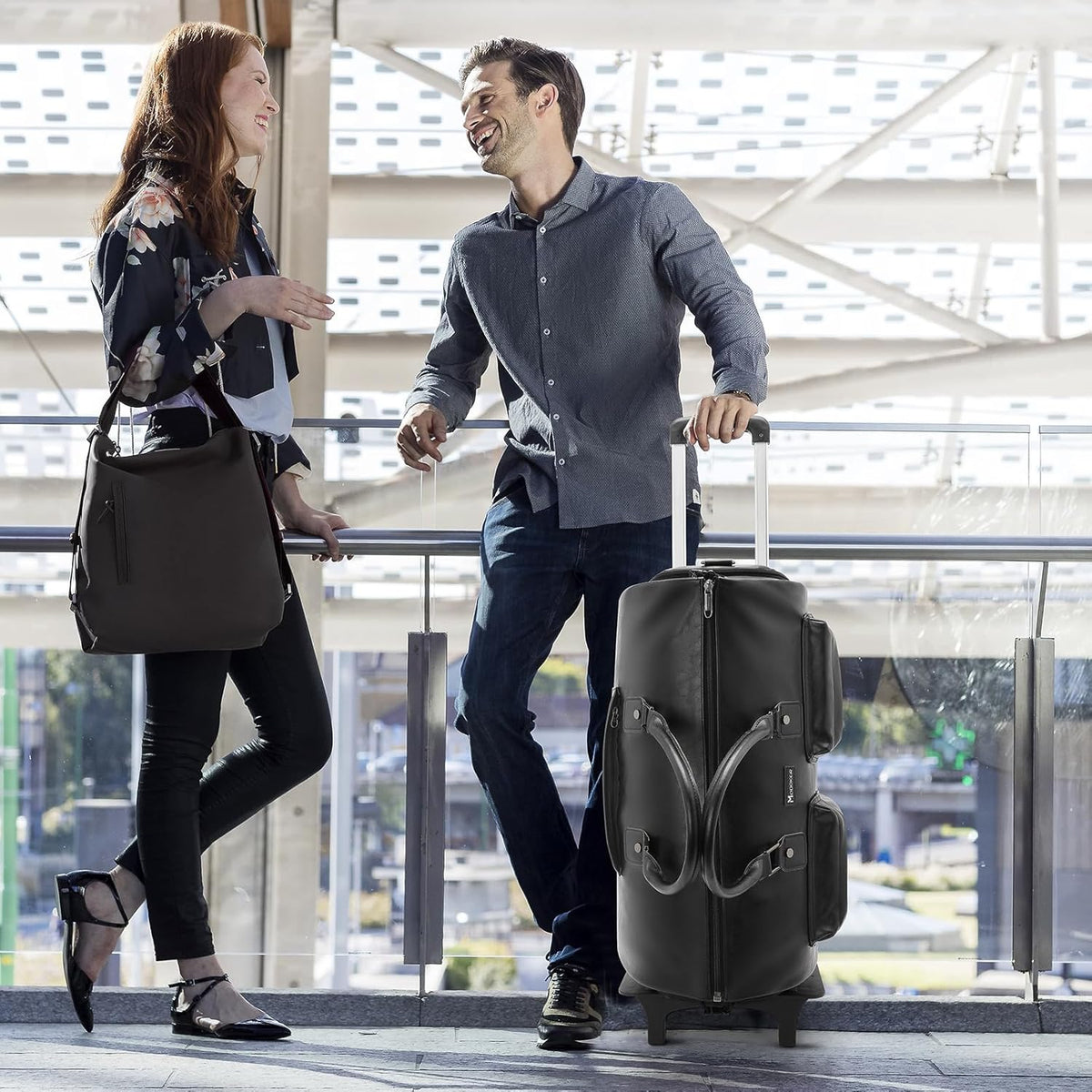 Convertible Garment Bag, Carry-On Suit Bag with Shoulder Strap | 2-in-1 lightweight garment travel bag for men and women, suit bag with shoulder strap for weekend getaways