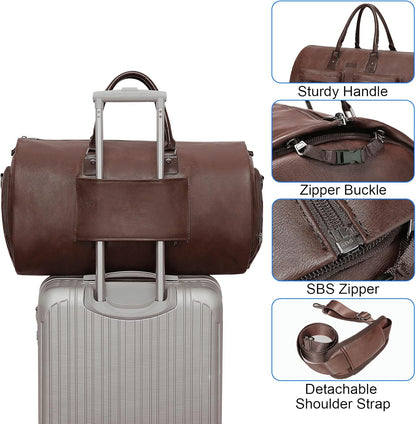 Convertible Garment Bag, Carry-On Suit Bag with Shoulder Strap | 2-in-1 lightweight garment travel bag for men and women, suit bag with shoulder strap for weekend getaways