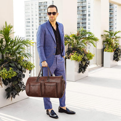 Convertible Garment Bag, Carry-On Suit Bag with Shoulder Strap | 2-in-1 lightweight garment travel bag for men and women, suit bag with shoulder strap for weekend getaways