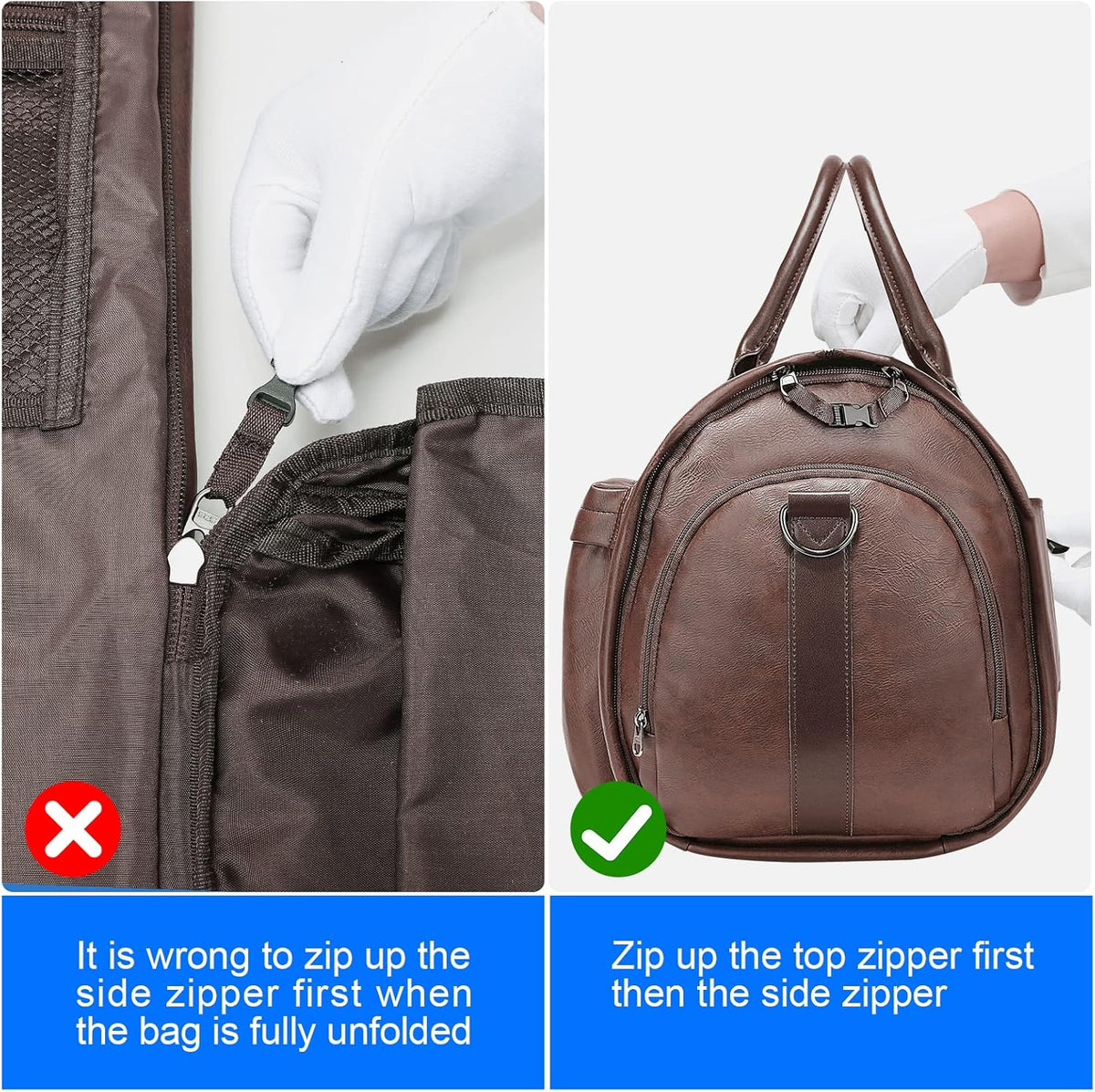 Convertible Garment Bag, Carry-On Suit Bag with Shoulder Strap | 2-in-1 lightweight garment travel bag for men and women, suit bag with shoulder strap for weekend getaways