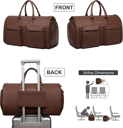 Convertible Garment Bag, Carry-On Suit Bag with Shoulder Strap | 2-in-1 lightweight garment travel bag for men and women, suit bag with shoulder strap for weekend getaways