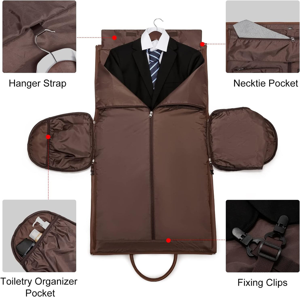 Convertible Garment Bag, Carry-On Suit Bag with Shoulder Strap | 2-in-1 lightweight garment travel bag for men and women, suit bag with shoulder strap for weekend getaways