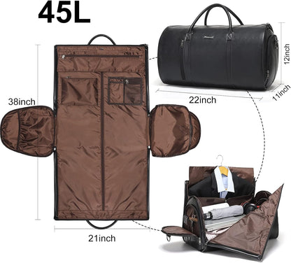 Convertible Garment Bag, Carry-On Suit Bag with Shoulder Strap | 2-in-1 lightweight garment travel bag for men and women, suit bag with shoulder strap for weekend getaways