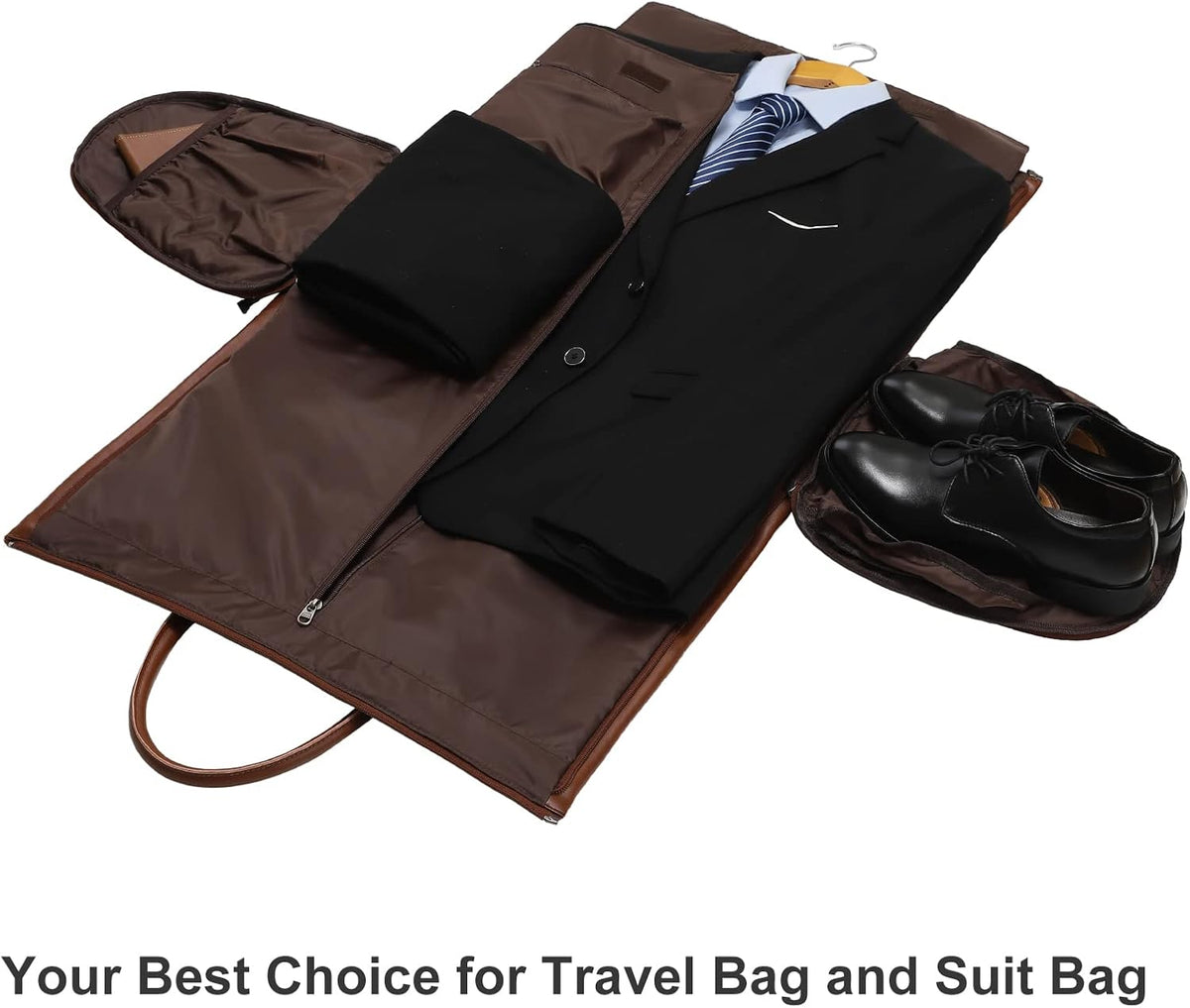 Convertible Garment Bag, Carry-On Suit Bag with Shoulder Strap | 2-in-1 lightweight garment travel bag for men and women, suit bag with shoulder strap for weekend getaways