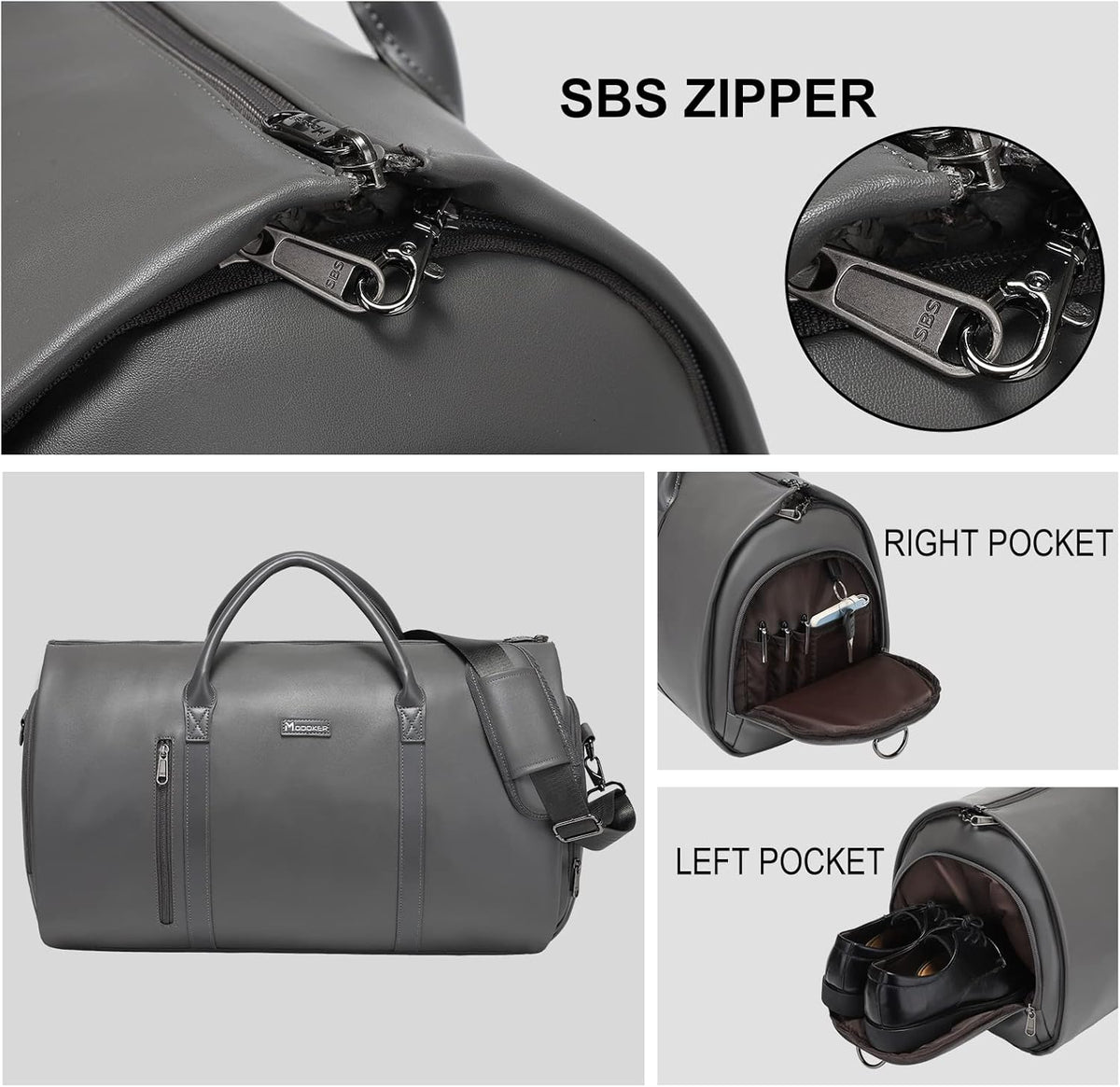 Convertible Garment Bag, Carry-On Suit Bag with Shoulder Strap | 2-in-1 lightweight garment travel bag for men and women, suit bag with shoulder strap for weekend getaways