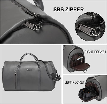 Convertible Garment Bag, Carry-On Suit Bag with Shoulder Strap | 2-in-1 lightweight garment travel bag for men and women, suit bag with shoulder strap for weekend getaways