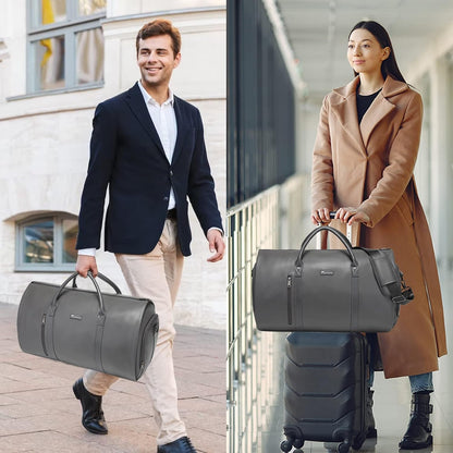 Convertible Garment Bag, Carry-On Suit Bag with Shoulder Strap | 2-in-1 lightweight garment travel bag for men and women, suit bag with shoulder strap for weekend getaways