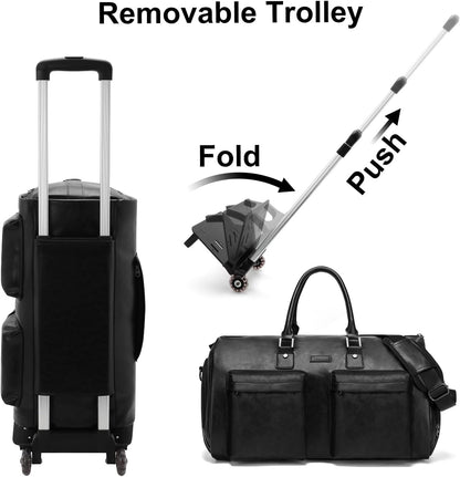 Convertible Garment Bag, Carry-On Suit Bag with Shoulder Strap | 2-in-1 lightweight garment travel bag for men and women, suit bag with shoulder strap for weekend getaways