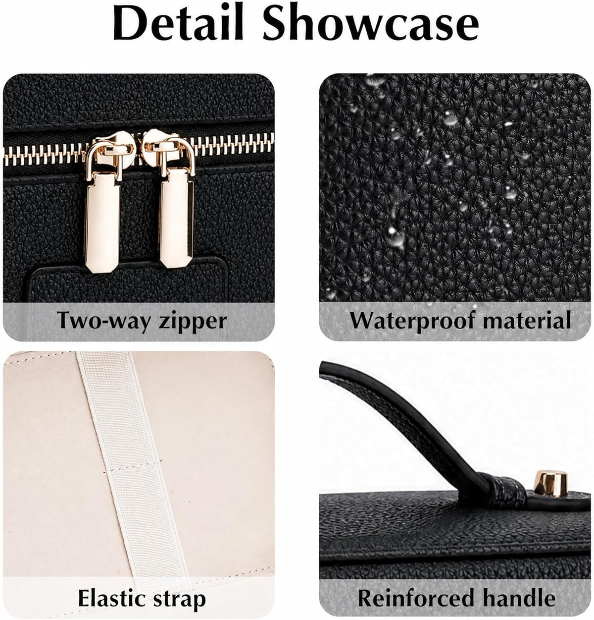 Makeup Case for Women, Leather Makeup Bag Cosmetic Case with Removable Divider, Large Capacity Waterproof Portable Travel Toiletry Make up Organizer Case