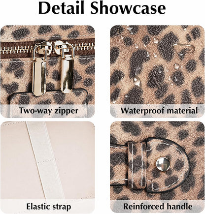 Makeup Case for Women, Leather Makeup Bag Cosmetic Case with Removable Divider, Large Capacity Waterproof Portable Travel Toiletry Make up Organizer Case