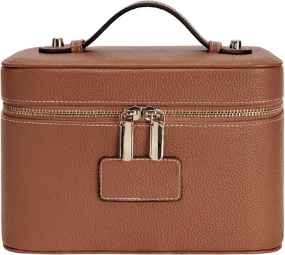 Makeup Case for Women, Leather Makeup Bag Cosmetic Case with Removable Divider, Large Capacity Waterproof Portable Travel Toiletry Make up Organizer Case