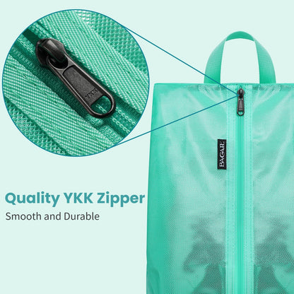 Shoe Bags for Travel, TPU Water Resistant Shoe Pouch(2Psc,Turquoise) | 17x10x5in,Fits Women’s US 5-12,Fits Men’s US 6-16,Visible Mesh,YKK Zipper,TPU Water Resistant Lining,Portable Handle