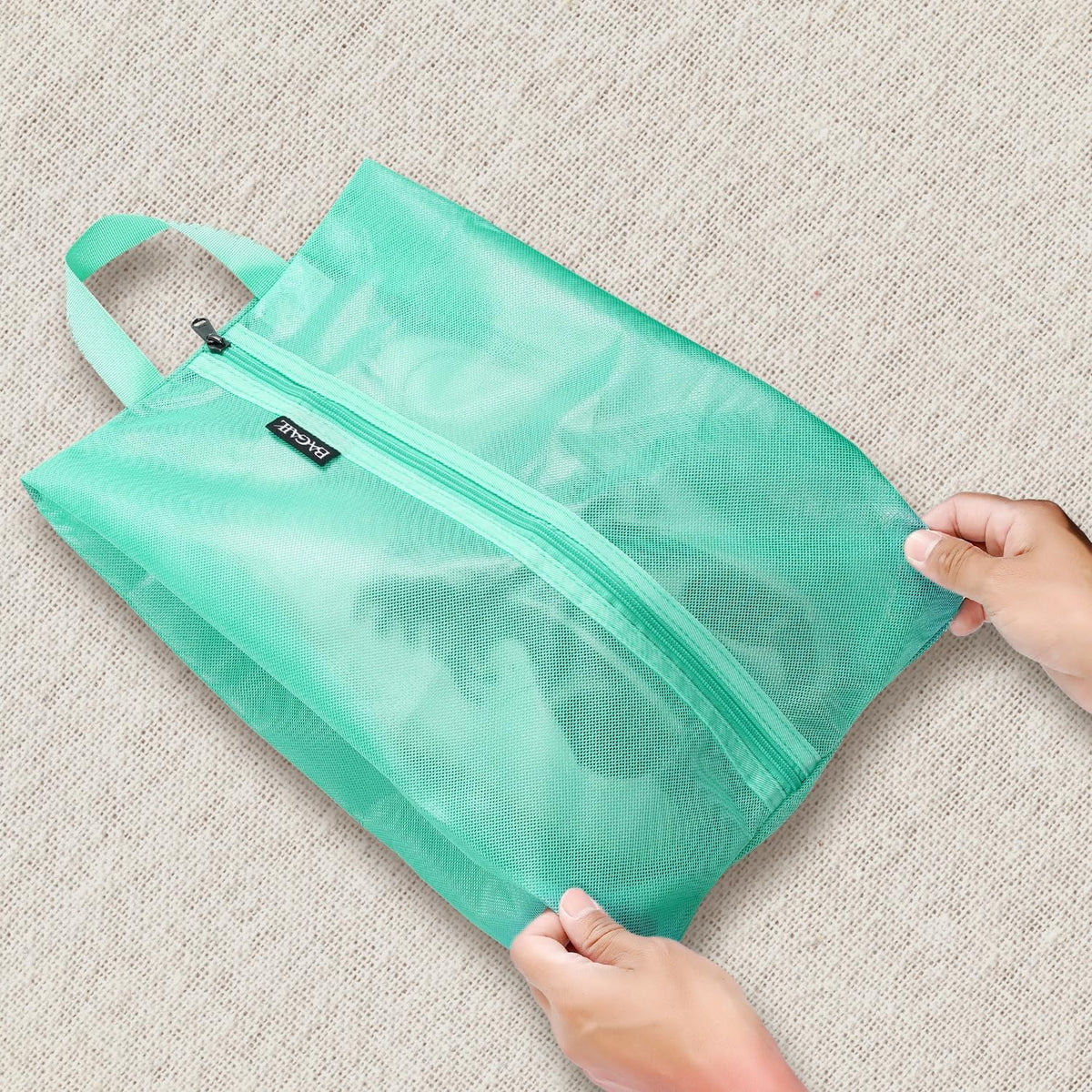 Shoe Bags for Travel, TPU Water Resistant Shoe Pouch(2Psc,Turquoise) | 17x10x5in,Fits Women’s US 5-12,Fits Men’s US 6-16,Visible Mesh,YKK Zipper,TPU Water Resistant Lining,Portable Handle