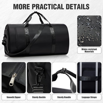 Convertible Garment Bags for Travel Carry On Garment Bag For Men Women Foldable Duffle Bag For Travel With Shoe Compartment, Luggage Weekend Bag, 2 in 1 Hanging Suitcase Suit Travel Bags (Black)