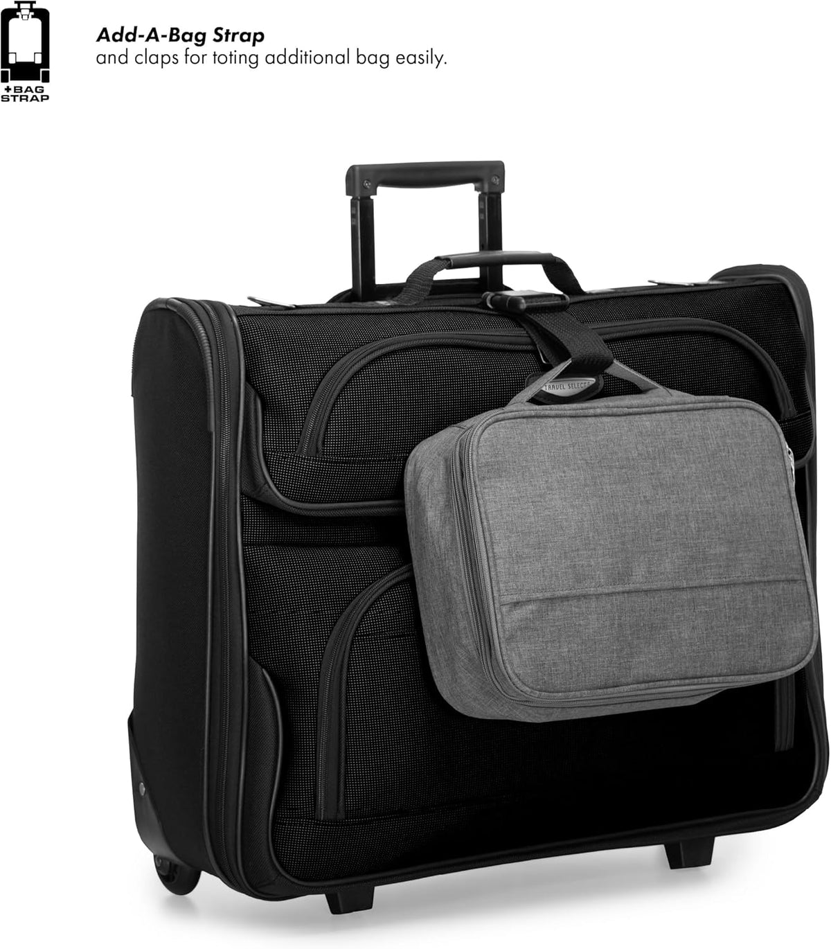 Amsterdam Business Rolling Garment Bag, Softside Expandable Rolling 2-Wheeled Suit Carrier, Gray, One Size