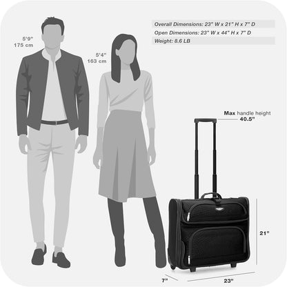 Amsterdam Business Rolling Garment Bag, Softside Expandable Rolling 2-Wheeled Suit Carrier, Gray, One Size