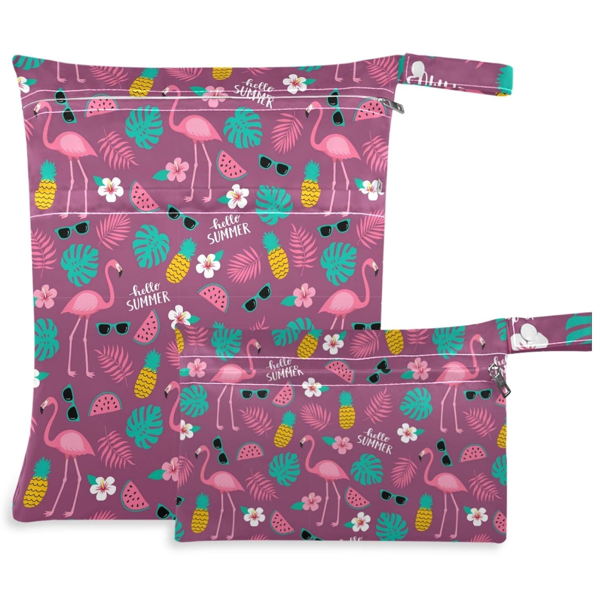 Vintage Cactus Mountain Cowboy Horse Sunset 2Pcs Wet Bag with Zippered Pockets Washable Reusable Roomy Diaper Bag for Travel,Beach,Daycare,Stroller,Diapers,Dirty Gym Clothes,Wet Swimsuits,To
