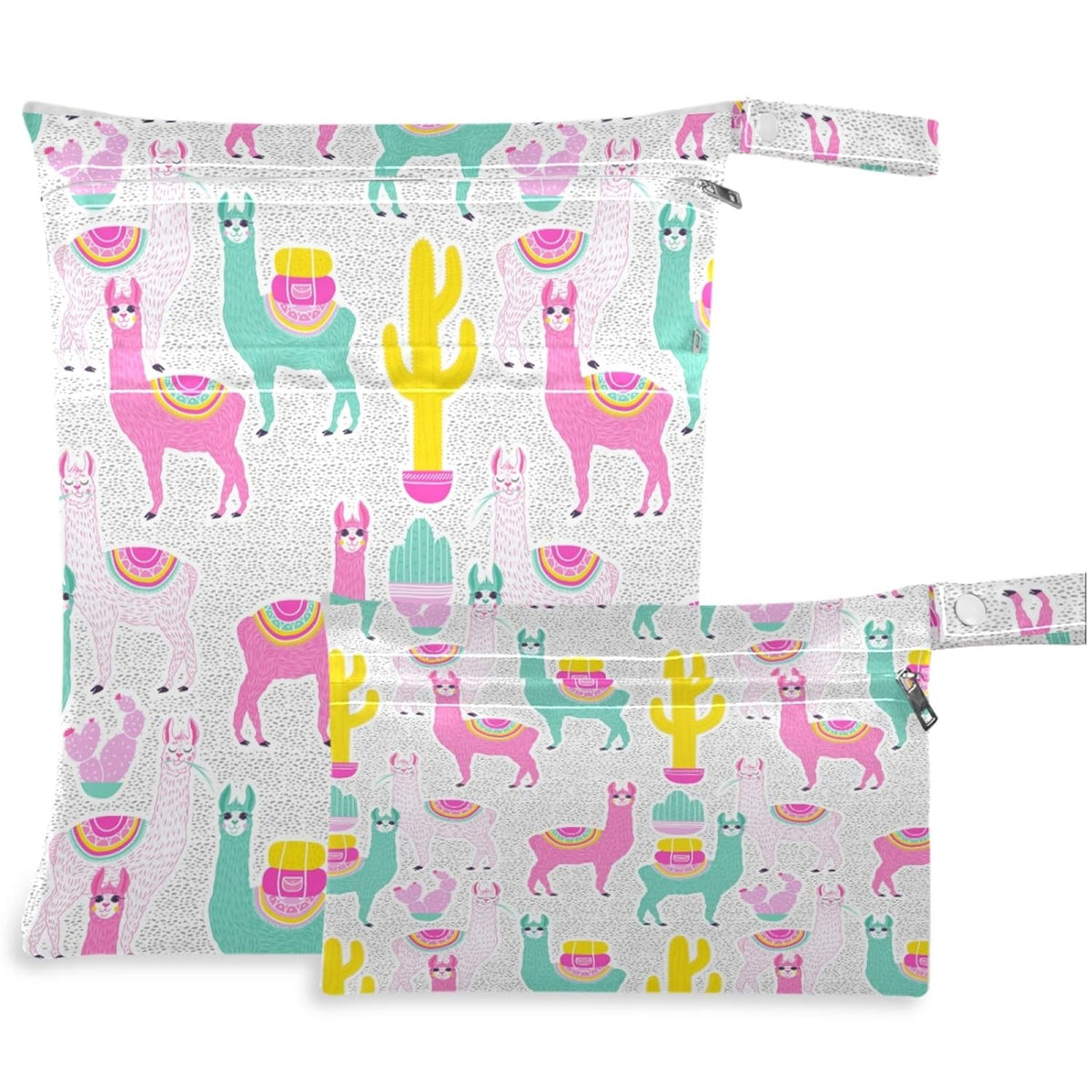Vintage Cactus Mountain Cowboy Horse Sunset 2Pcs Wet Bag with Zippered Pockets Washable Reusable Roomy Diaper Bag for Travel,Beach,Daycare,Stroller,Diapers,Dirty Gym Clothes,Wet Swimsuits,To