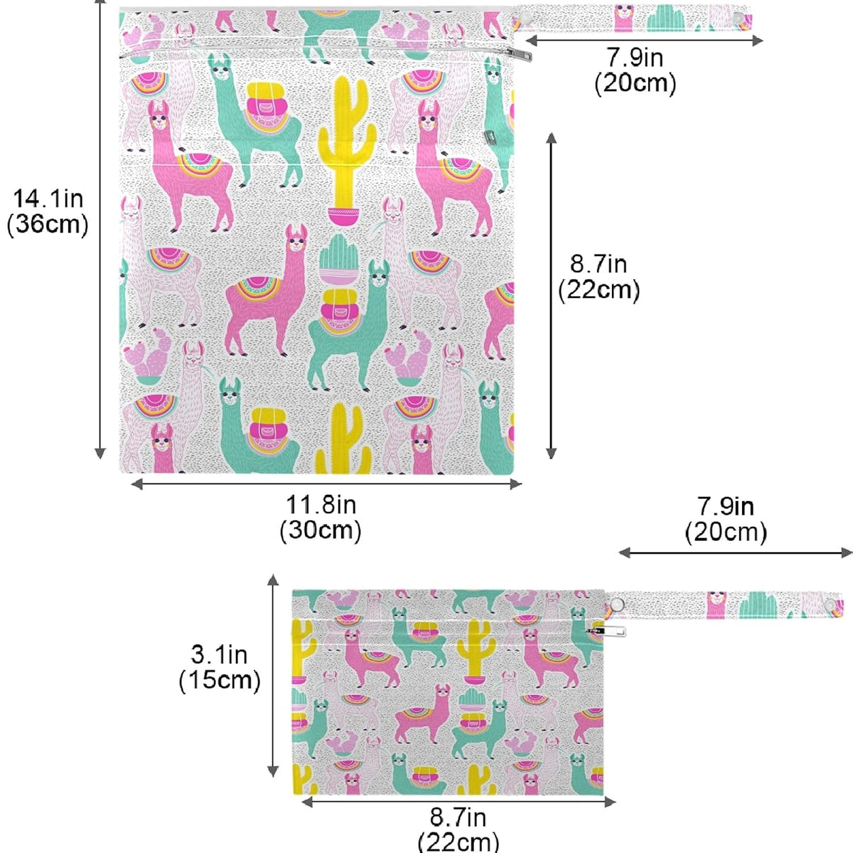 Vintage Cactus Mountain Cowboy Horse Sunset 2Pcs Wet Bag with Zippered Pockets Washable Reusable Roomy Diaper Bag for Travel,Beach,Daycare,Stroller,Diapers,Dirty Gym Clothes,Wet Swimsuits,To