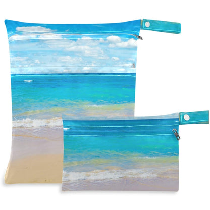 Vintage Cactus Mountain Cowboy Horse Sunset 2Pcs Wet Bag with Zippered Pockets Washable Reusable Roomy Diaper Bag for Travel,Beach,Daycare,Stroller,Diapers,Dirty Gym Clothes,Wet Swimsuits,To