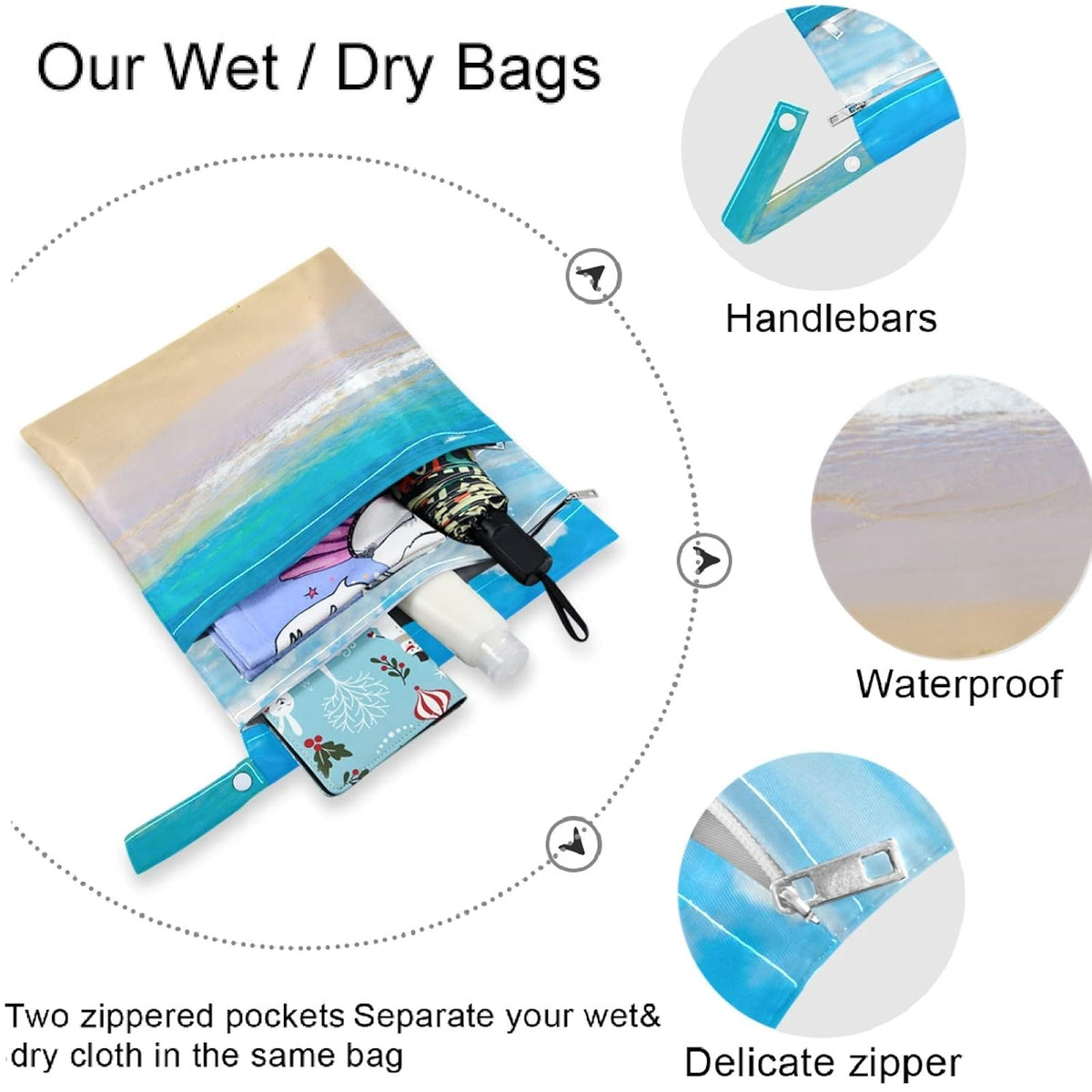 Vintage Cactus Mountain Cowboy Horse Sunset 2Pcs Wet Bag with Zippered Pockets Washable Reusable Roomy Diaper Bag for Travel,Beach,Daycare,Stroller,Diapers,Dirty Gym Clothes,Wet Swimsuits,To