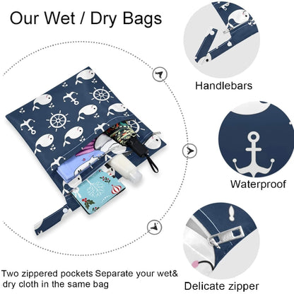 Vintage Cactus Mountain Cowboy Horse Sunset 2Pcs Wet Bag with Zippered Pockets Washable Reusable Roomy Diaper Bag for Travel,Beach,Daycare,Stroller,Diapers,Dirty Gym Clothes,Wet Swimsuits,To