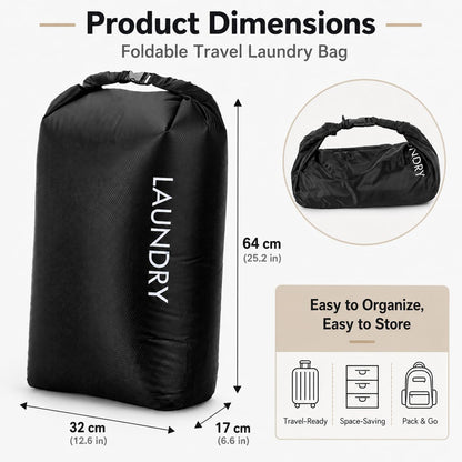 Travel Laundry Bag, Pump Free Vacuum Storage Bag Reusable Compression Dirty Clothes Travel Bag Waterproof Wet Dry Bags Large Capacity Space Saver Bags Camp Clothes Organizer (1 Pcs)(Pink, L)