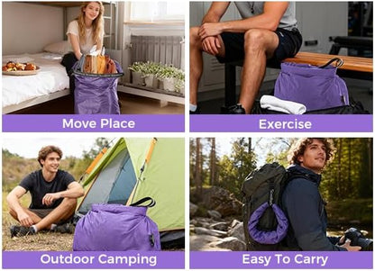 Travel Laundry Bag, Pump Free Vacuum Storage Bag Reusable Compression Dirty Clothes Travel Bag Waterproof Wet Dry Bags Large Capacity Space Saver Bags Camp Clothes Organizer (1 Pcs)(Pink, L)