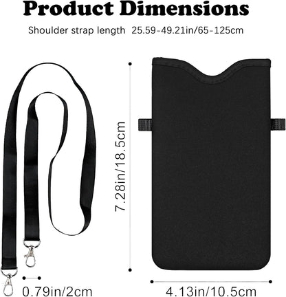 HAQuke Men Women Phone Sleeve Pouch Case Bag with Crossbody Strap/Neck Lanyard for iPhone 17/16/15 Pro Max, Air, 16/15 Plus, 16e; Black