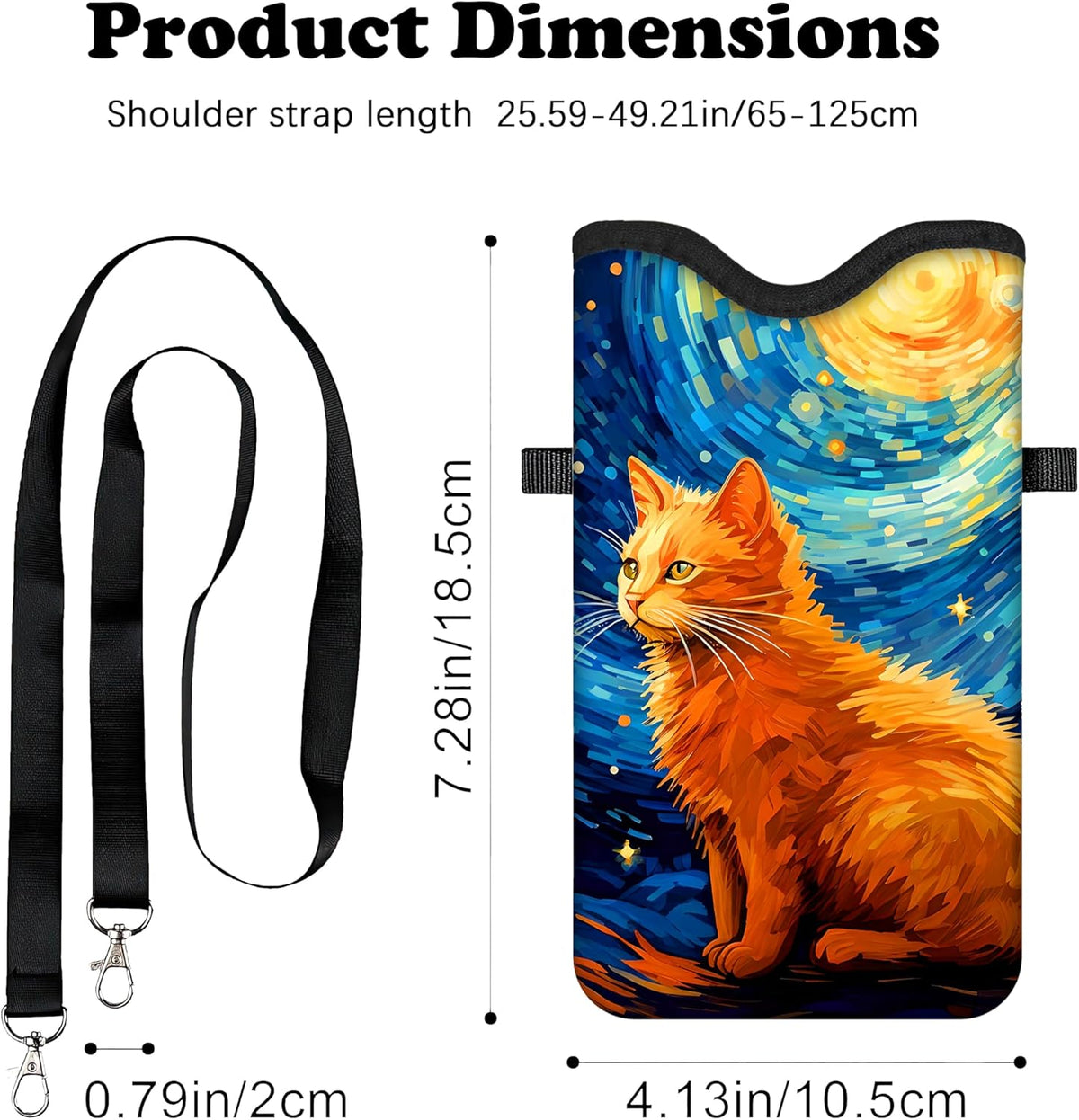 HAQuke Men Women Phone Sleeve Pouch Case Bag with Crossbody Strap/Neck Lanyard for iPhone 17/16/15 Pro Max, Air, 16/15 Plus, 16e; Black