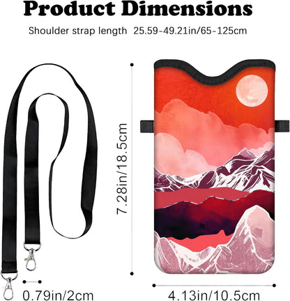HAQuke Men Women Phone Sleeve Pouch Case Bag with Crossbody Strap/Neck Lanyard for iPhone 17/16/15 Pro Max, Air, 16/15 Plus, 16e; Black