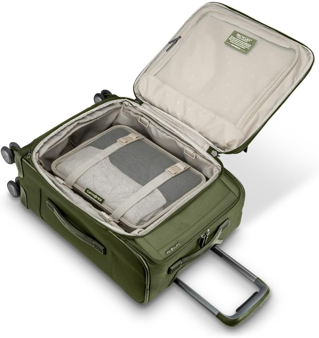 Lineate Softside Expandable Luggage with Spinner Wheels, Carry-on, Cedar Green