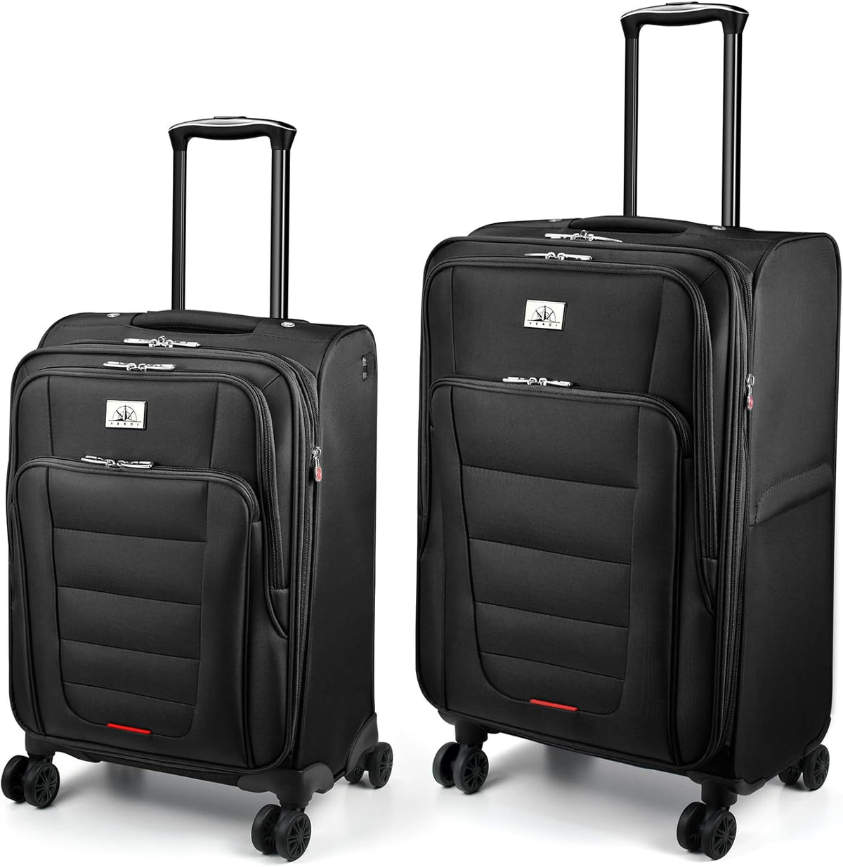 Verdi Softside Expandable Carry-On Luggage with Spinner Wheel USB Port Lightweight (Khaki, 20-Inch Carry-On)