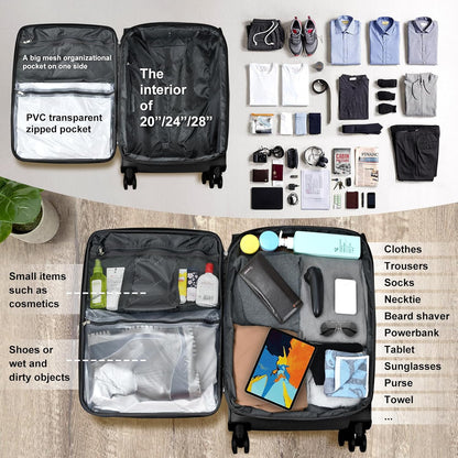 Verdi Softside Expandable Carry-On Luggage with Spinner Wheel USB Port Lightweight (Khaki, 20-Inch Carry-On)