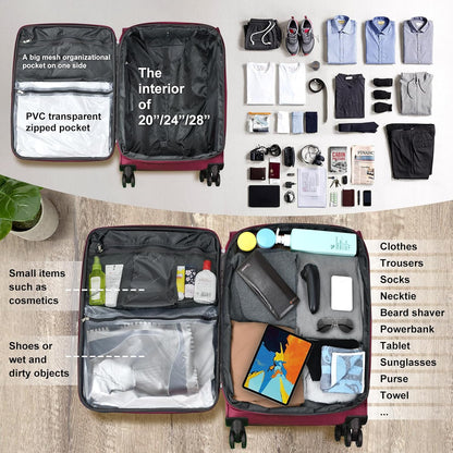 Verdi Softside Expandable Carry-On Luggage with Spinner Wheel USB Port Lightweight (Khaki, 20-Inch Carry-On)