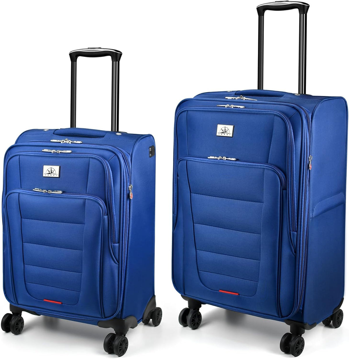 Verdi Softside Expandable Carry-On Luggage with Spinner Wheel USB Port Lightweight (Khaki, 20-Inch Carry-On)