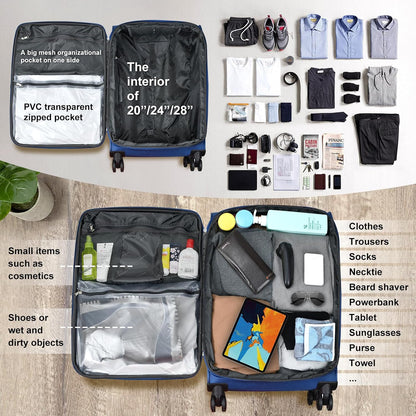Verdi Softside Expandable Carry-On Luggage with Spinner Wheel USB Port Lightweight (Khaki, 20-Inch Carry-On)