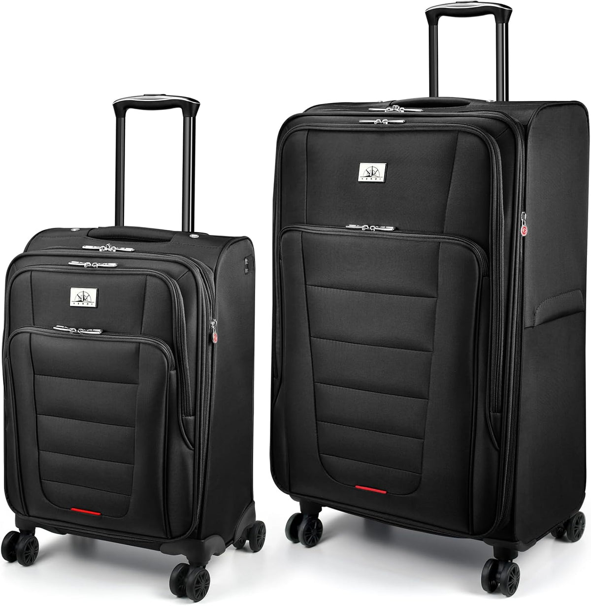 Verdi Softside Expandable Carry-On Luggage with Spinner Wheel USB Port Lightweight (Khaki, 20-Inch Carry-On)