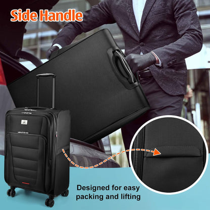 Verdi Softside Expandable Carry-On Luggage with Spinner Wheel USB Port Lightweight (Khaki, 20-Inch Carry-On)