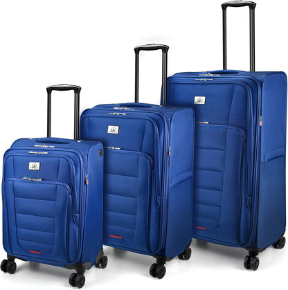 Verdi Softside Expandable Carry-On Luggage with Spinner Wheel USB Port Lightweight (Khaki, 20-Inch Carry-On)