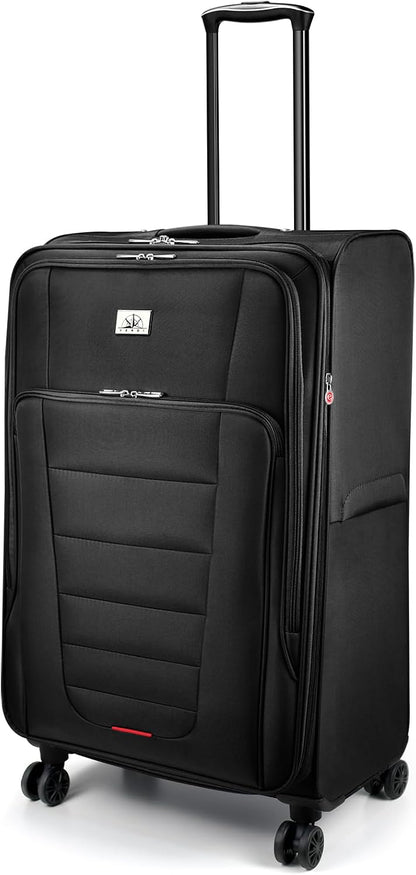 Verdi Softside Expandable Carry-On Luggage with Spinner Wheel USB Port Lightweight (Khaki, 20-Inch Carry-On)
