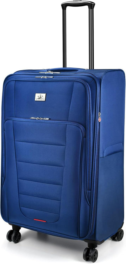 Verdi Softside Expandable Carry-On Luggage with Spinner Wheel USB Port Lightweight (Khaki, 20-Inch Carry-On)