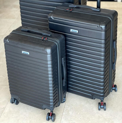 DEEP Luggage with GEL Handle | Spacious Traveling Suitcases, Travel Suitcase with Dual Spinner Wheels and Studs | 20 Inch Carry On Hardside Luggage | Blue