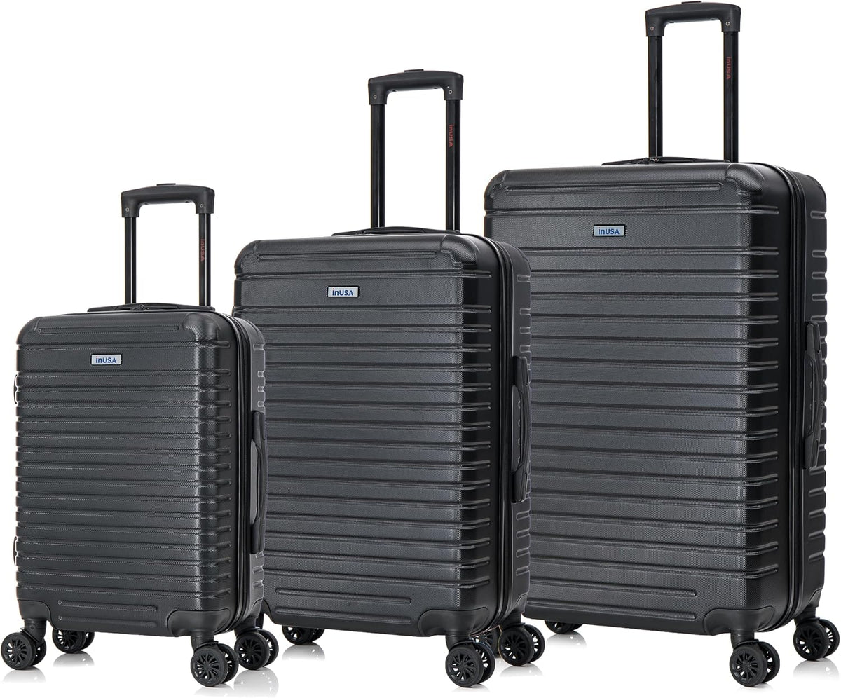 DEEP Luggage with GEL Handle | Spacious Traveling Suitcases, Travel Suitcase with Dual Spinner Wheels and Studs | 20 Inch Carry On Hardside Luggage | Blue