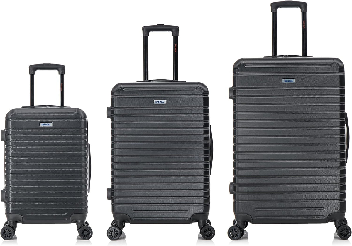 DEEP Luggage with GEL Handle | Spacious Traveling Suitcases, Travel Suitcase with Dual Spinner Wheels and Studs | 20 Inch Carry On Hardside Luggage | Blue