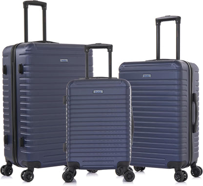 DEEP Luggage with GEL Handle | Spacious Traveling Suitcases, Travel Suitcase with Dual Spinner Wheels and Studs | 20 Inch Carry On Hardside Luggage | Blue