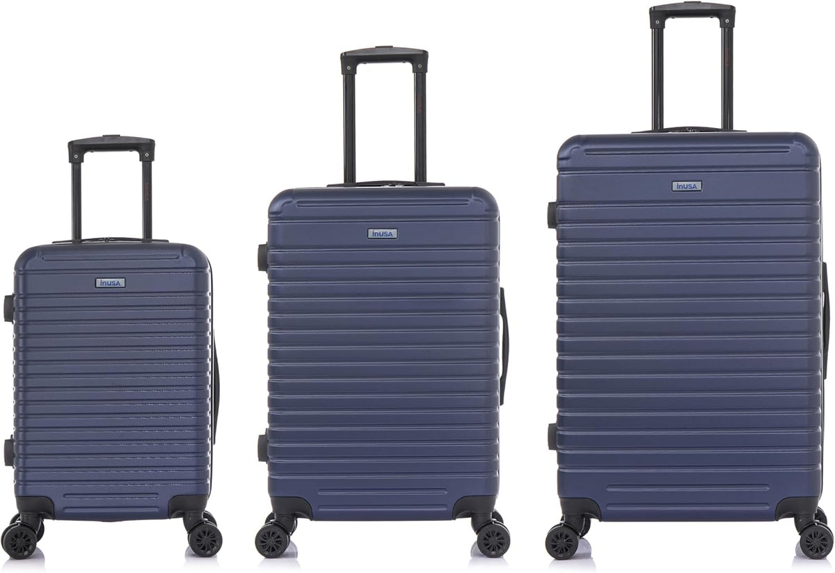 DEEP Luggage with GEL Handle | Spacious Traveling Suitcases, Travel Suitcase with Dual Spinner Wheels and Studs | 20 Inch Carry On Hardside Luggage | Blue