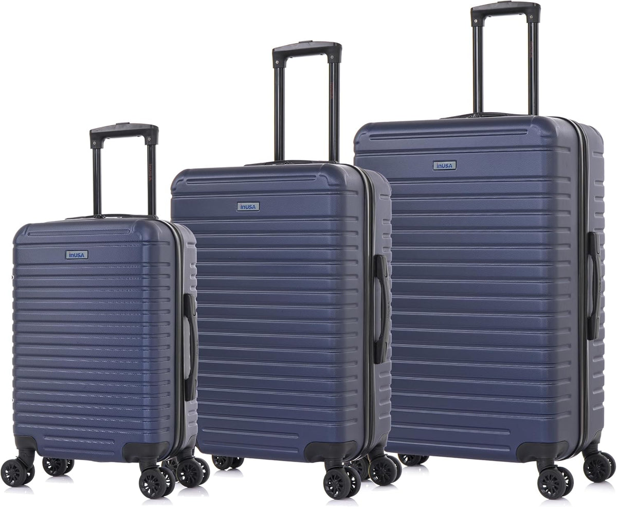 DEEP Luggage with GEL Handle | Spacious Traveling Suitcases, Travel Suitcase with Dual Spinner Wheels and Studs | 20 Inch Carry On Hardside Luggage | Blue